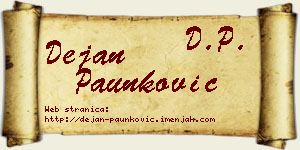 Dejan Paunković vizit kartica
